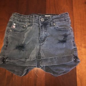 Black denim shorts for kids.